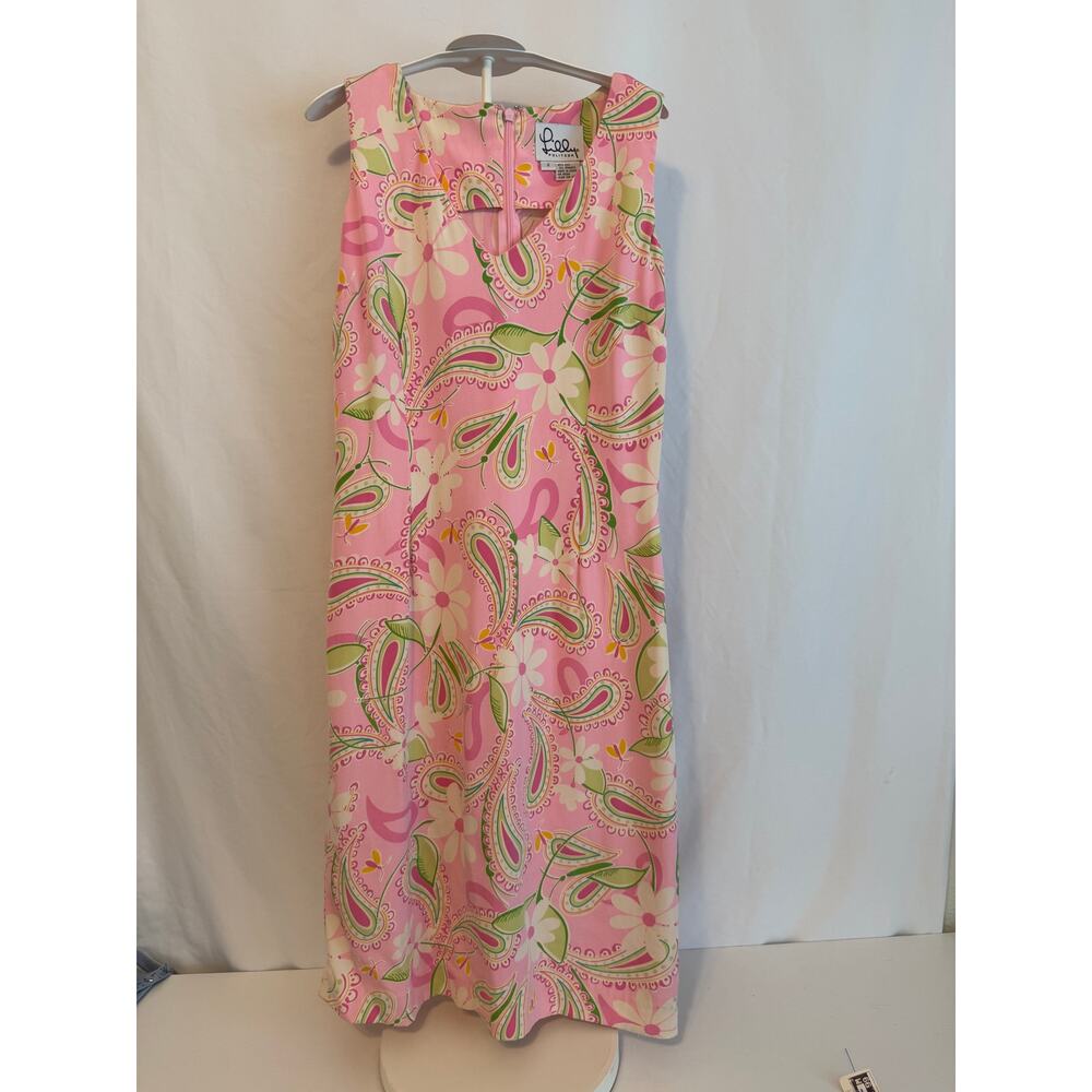 Lilly Pulitzer Silk Shift Dress Pink Paisley Floral Size 2 Sleeveless